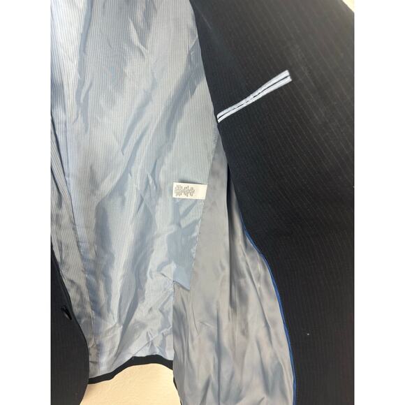 Banana Republic Tailored Fit Navy Blue Pinstripe Sport Coat Suit Jacket Size 44R - Picture 9 of 9